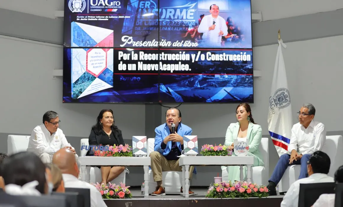 Lanza Javier Saldaña libro de la UAGro sobre la reconstrucción de Acapulco