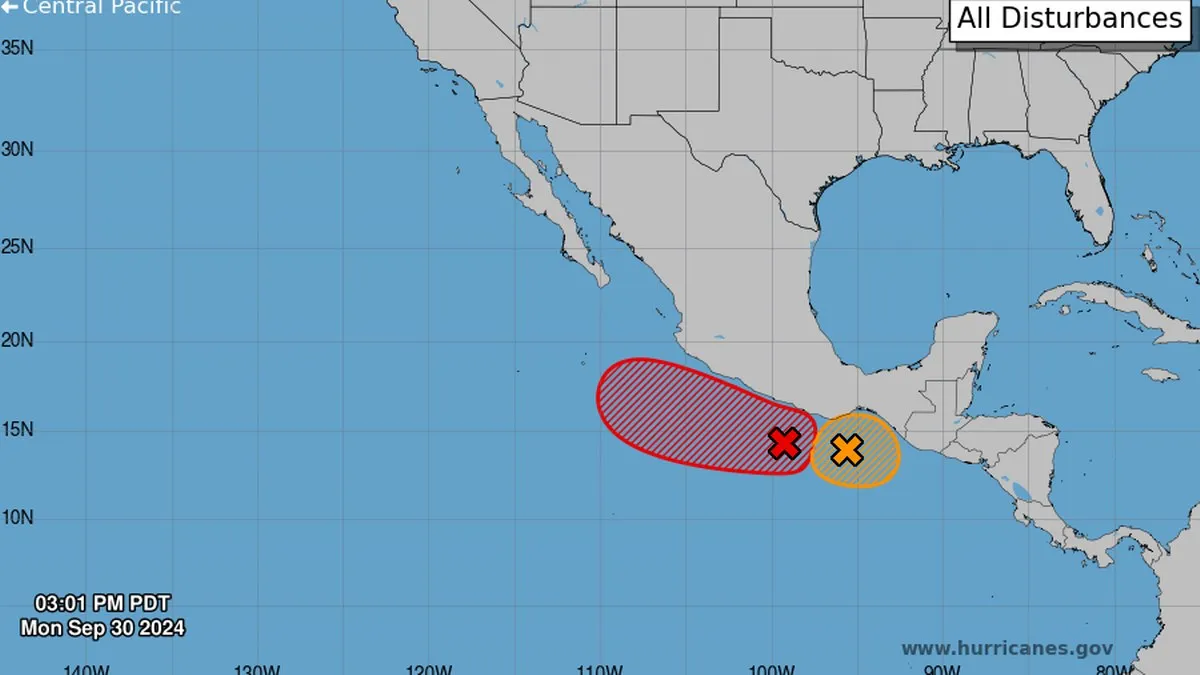 Aumenta riesgo de formación ciclónica al sur de México