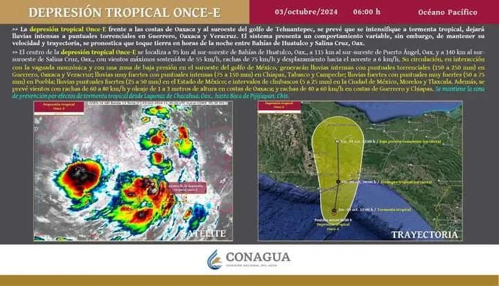 En Acapulco, se esperan lluvias fuertes por la depresión tropical Once-E