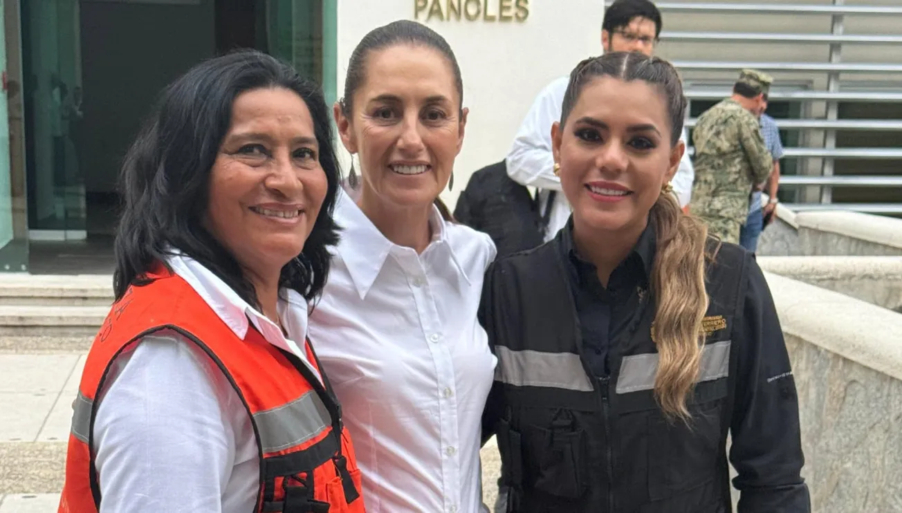 Abelina López se reúne con Claudia Sheinbaum y Evelyn Salgado por contingencia en Acapulco