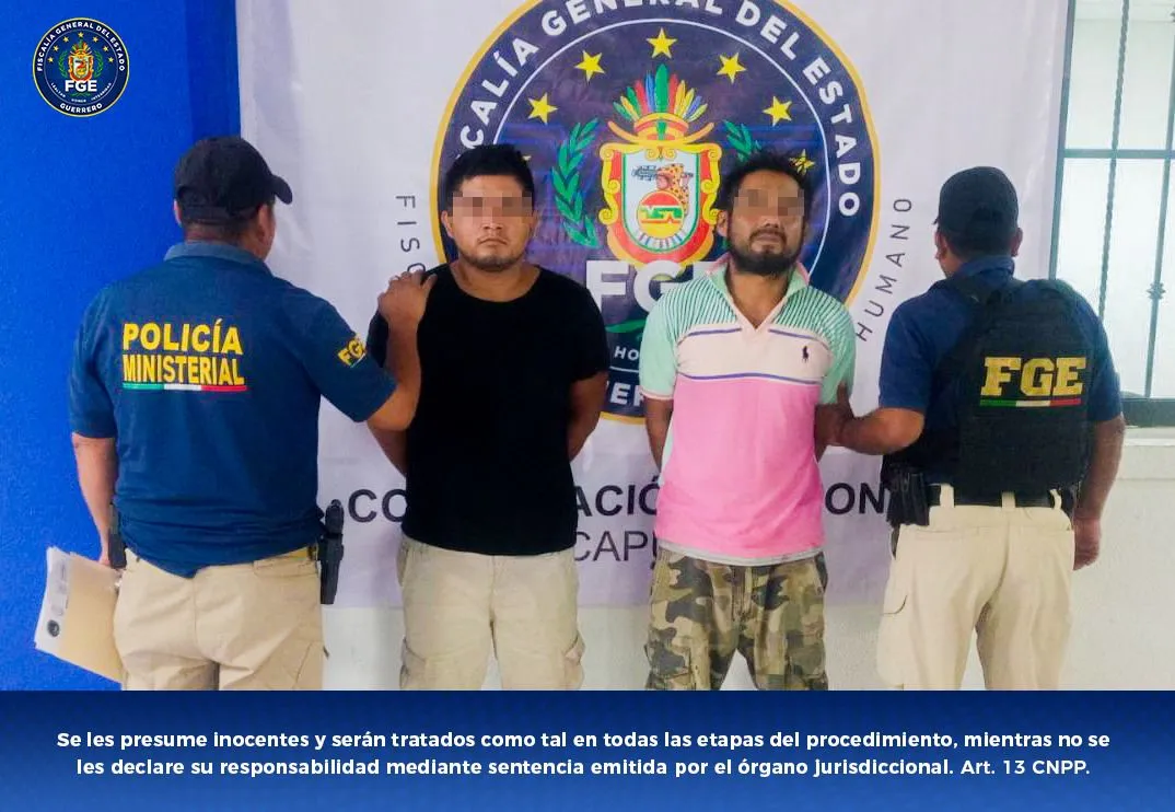 Fiscalía detiene a dos hombres por robo agravado en la progreso de Acapulco