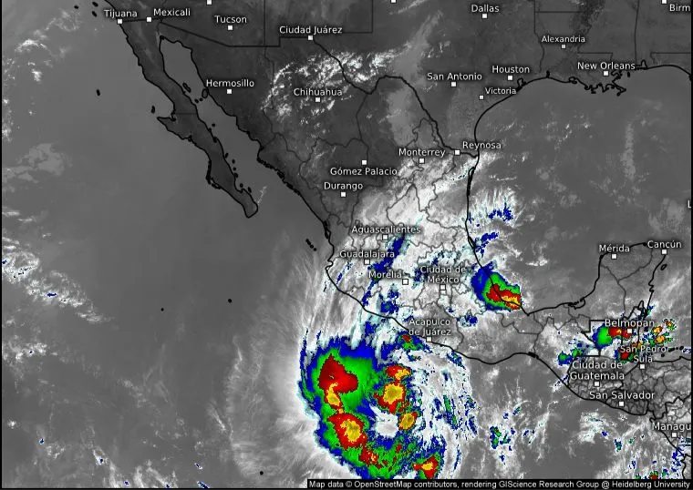 Pronostican lluvias fuertes para las próximas horas en Guerrero