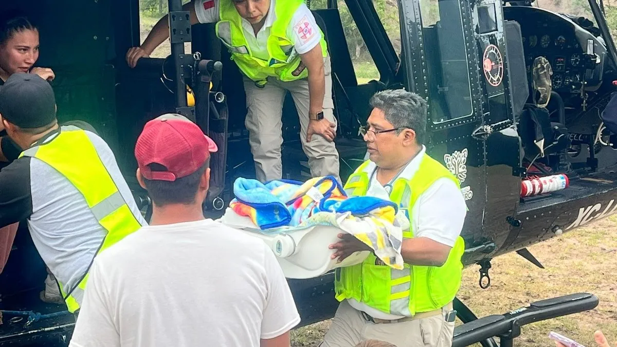 Evacuan a bebé vía aérea en Leonardo Bravo, Guerrero