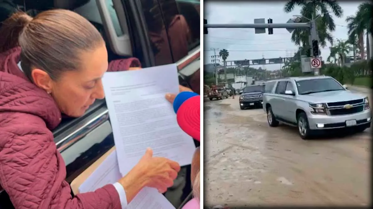 VIDEO: Sheinbaum llega a Acapulco para evaluar daños por huracán John