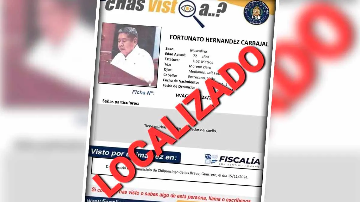 Localizan a ex diputado de Morena, Fortunato Hernández, tras desaparición en Guerrero