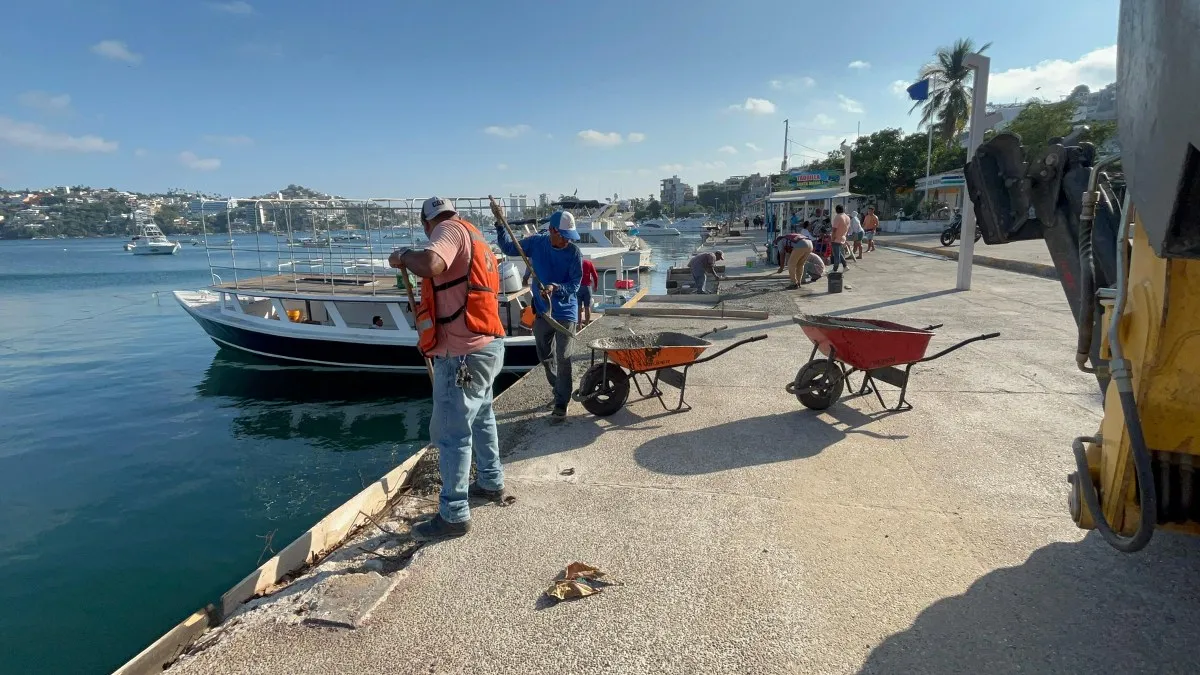 Rehabilitan malecón de Acapulco previo a temporada vacacional